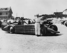 Henry Segrave with the Golden Arrow, Daytona Beach, Florida, USA, 1929