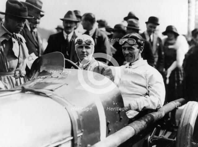 Henry Segrave at the wheel of a 1922 Sunbeam, 1920s. Artist: Unknown