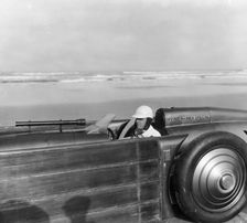 Henry Segrave driving the Golden Arrow, Daytona Beach, Florida, USA, 1929