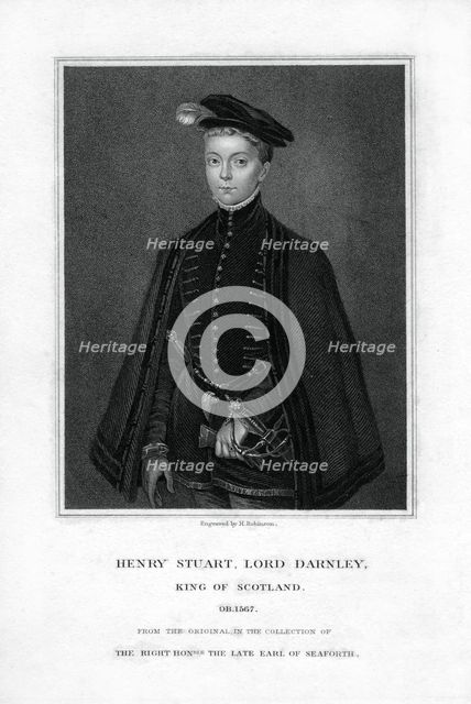 Henry Stuart, Lord Darnley, second husband of Mary, Queen of Scots, (19th century).Artist: H Robinson
