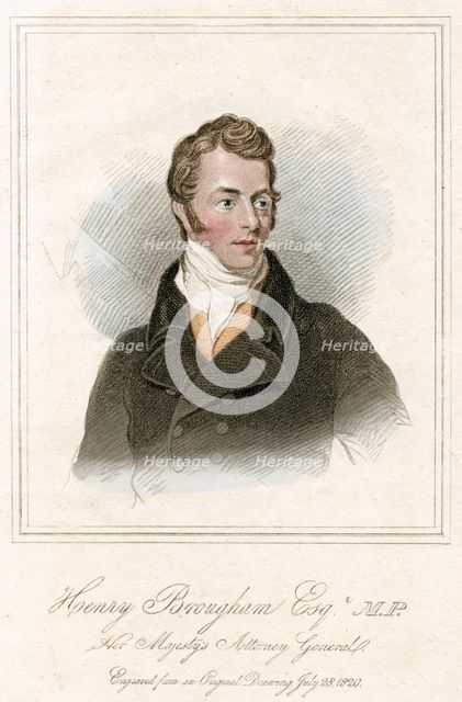 Henry Peter Brougham, 1st Baron Brougham and Vaux, Scottish lawyer and politician, c1820. Artist: Unknown