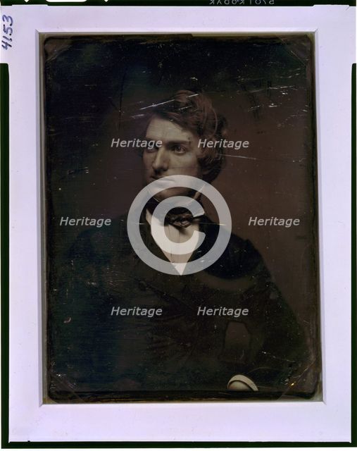 Henry Peters Gray, half-length portrait, head three-quarters to left, between 1844 and 1860. Creator: Mathew Brady.
