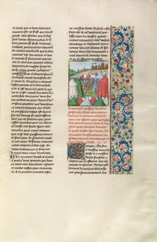 Henry Percy and his Brothers Meeting the Troops of Douglas at Newcastle, c1388, about 1480-1483. Creator: Unknown