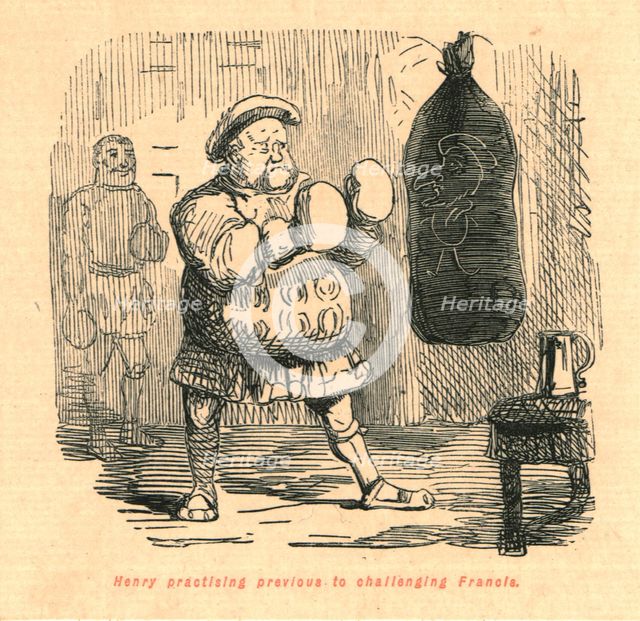 'Henry practising previous to challenging Francis', 1897.  Creator: John Leech.