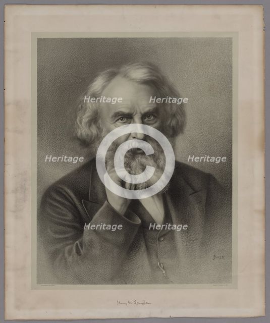 Henry Wadsworth Longfellow, 1875. Creator: J. Baker (American).