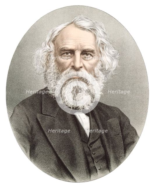 Henry Wadsworth Longfellow, American poet and teacher, c1880. Artist: Anon