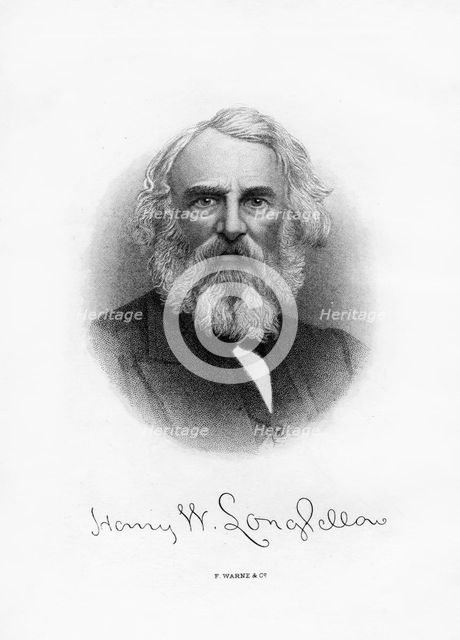 Henry Wadsworth Longfellow, American poet and teacher, late 19th century. Artist: Unknown