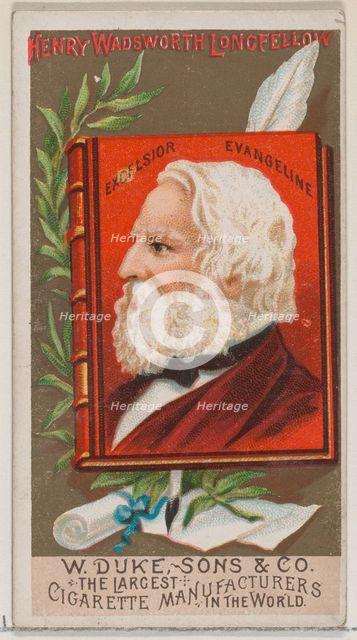 Henry Wadsworth Longfellow, from the series Great Americans (N76) for Duke brand cigarette..., 1888. Creator: Unknown.