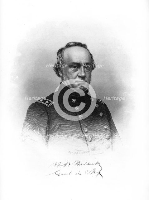 Henry Wager Halleck, American soldier, (1872).Artist: John A O'Neill