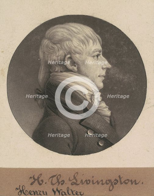 Henry Walter Livingston, 1804. Creator: Charles Balthazar Julien Févret de Saint-Mémin.