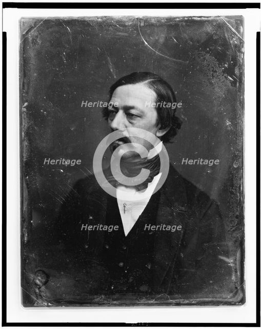 Henry William Herbert, head-and-shoulders portrait, three-quarters to left..., between 1844 and 1860 Creator: Mathew Brady.