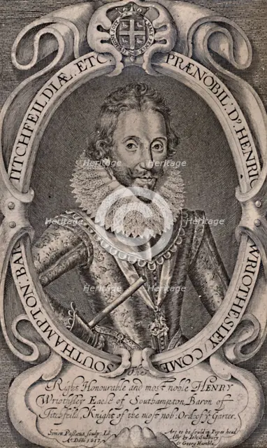 Henry Wriothesley, Earl of Southampton, patron of William Shakespeare, c1617 (1894). Artist: Simon de Passe.