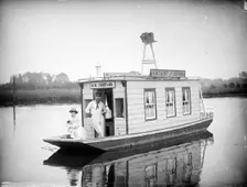 Henry Taunt on his floating studio near Oxford, Oxfordshire, 1895. Artist: Henry Taunt