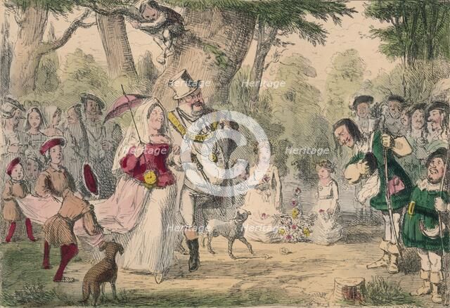 Henry the 8th and his Queen out a Maying, 1850. Artist: John Leech