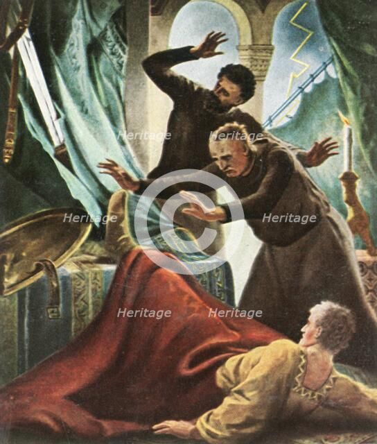 Henry V is hit by lightning in the imperial house at Goslar, (1936). Creator: Unknown.