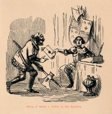 Henry V. sends a friend to the Dauphin c1860, (c1860). Artist: John Leech