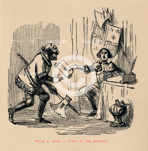 'Henry V. sends a friend to the Dauphin', c1860, (c1860). Artist: John Leech.
