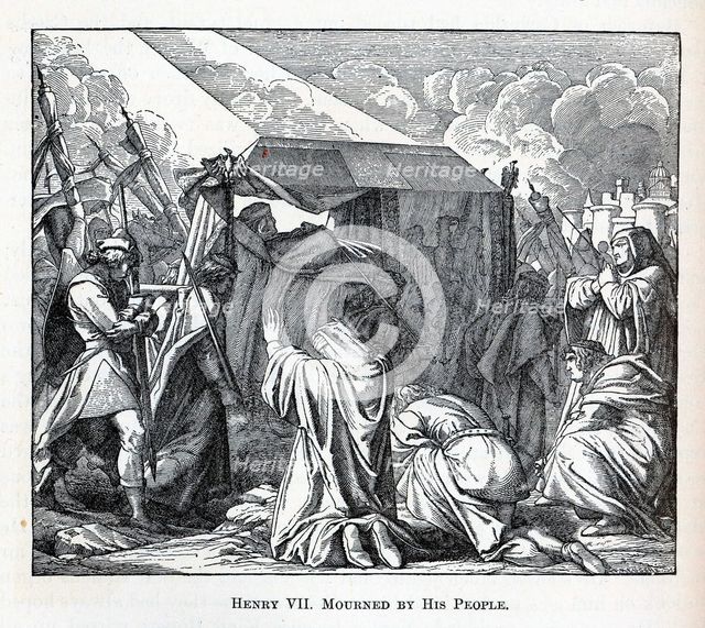 Henry VII Mourned by His People, 1882. Artist: Reusche, Fedor (1823-?)