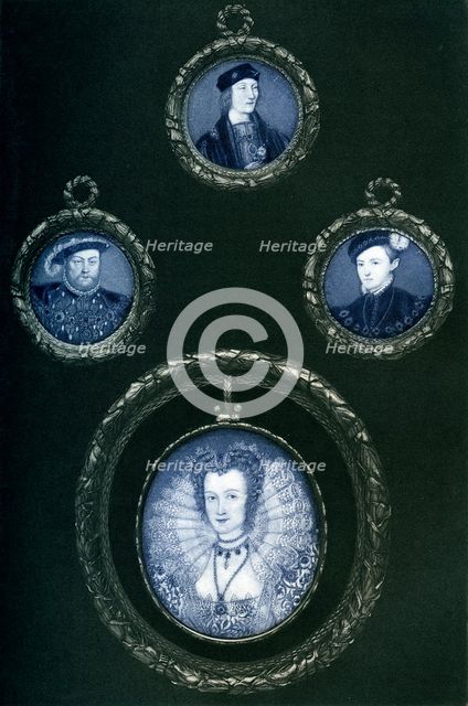 Henry VII, Henry VIII, Edward VI, Elizabeth I, 16th century, (1896). Artist: Unknown