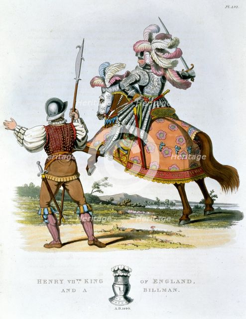 Henry VII, King of England, and a billman, (1824). Creator: Unknown.