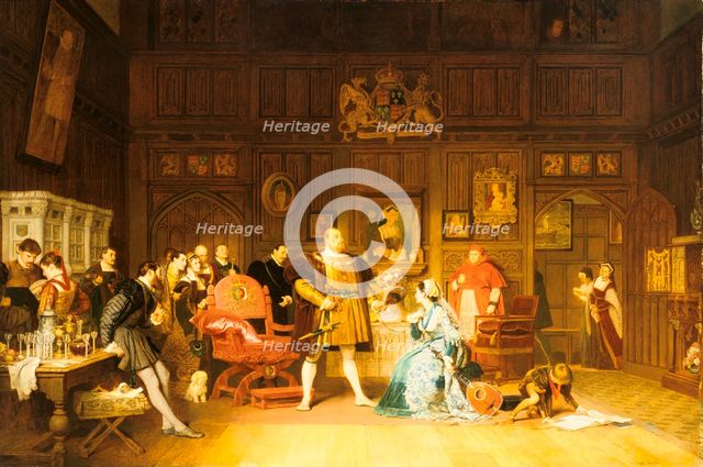 'Henry VIII and Anne Boleyn Observed by Queen Catherine', 1870.  Artist: Marcus Stone