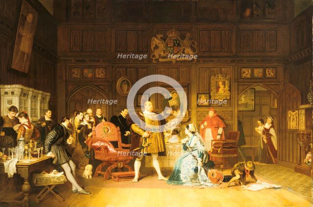 'Henry VIII and Anne Boleyn Observed by Queen Catherine', 1870.  Artist: Marcus Stone