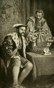 'Henry VIII. And Model of the "Great Harry" (1902). Creator: C. Howard
