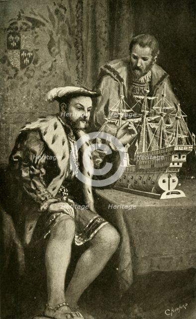 ''Henry VIII. And Model of the "Great Harry"', (1902). Creator: C. Howard.