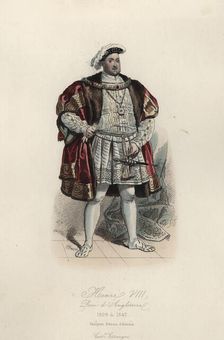 Henry VIII, King of England (Greenwich, 1491-Westminster, 1547), son of Henry VI, engraving 1870
