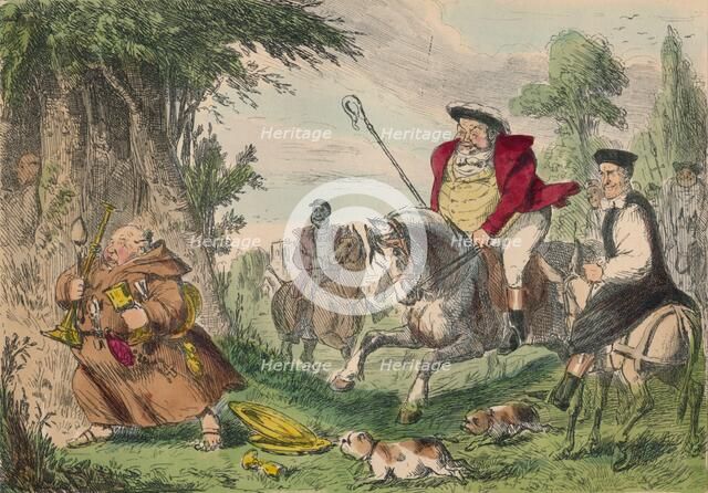 Henry VIII Monk Hunting, 1850. Artist: John Leech