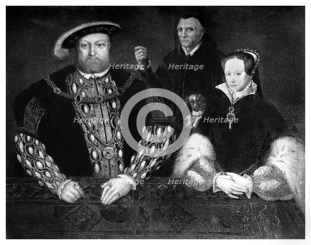 Henry VIII, Princess Mary and William Sommers, 16th century, (1896).Artist: Boussod, Valadon & Co
