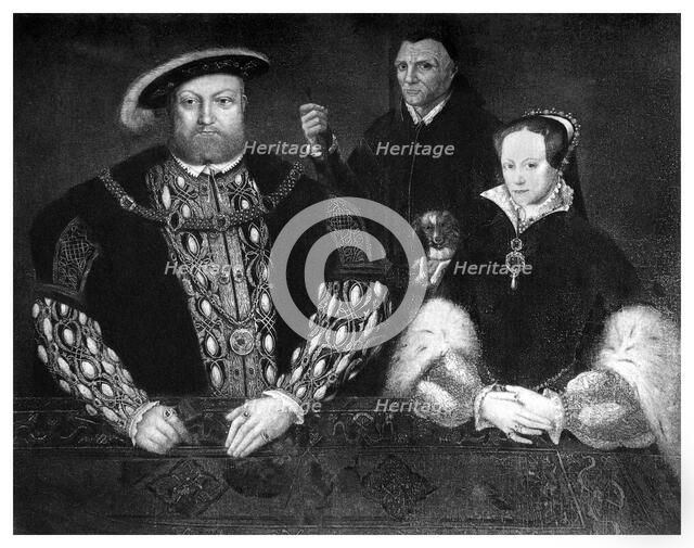 Henry VIII, Princess Mary and William Sommers, 16th century, (1896).Artist: Boussod, Valadon & Co