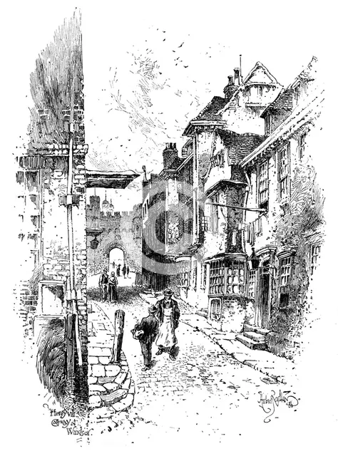 Henry VIII's gateway, Windsor Castle, c1888.Artist: Herbert Arthur
