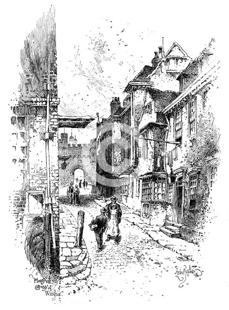 Henry VIII's gateway, Windsor Castle, c1888.Artist: Herbert Arthur