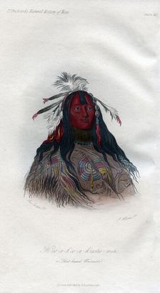 Heo-a-h'co-a-h'-cotes-min, a Flat head Warrior 1848.Artist: Harris
