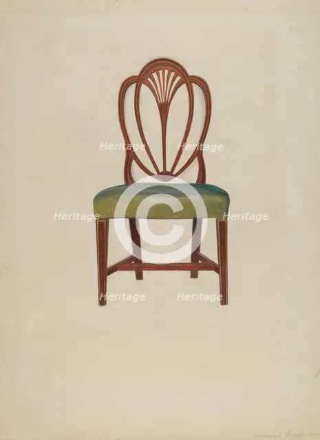 Hepplewhite Chair, c. 1936. Creator: Samuel Fineman.
