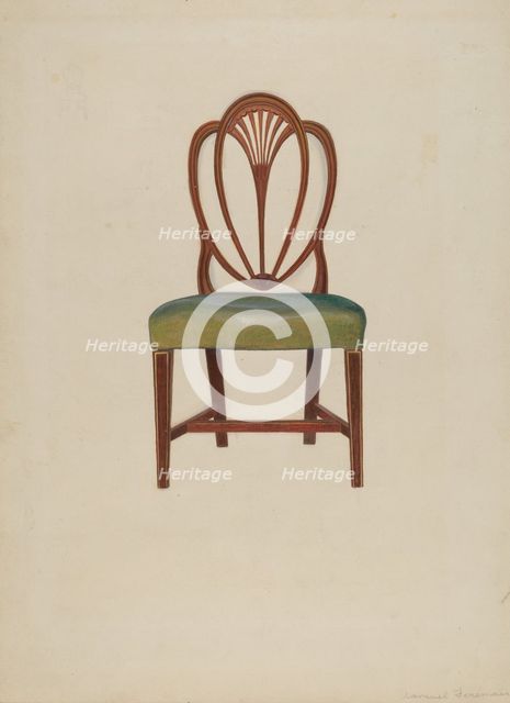 Hepplewhite Chair, c. 1936. Creator: Samuel Fineman.