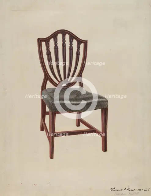 Hepplewhite Chair, c. 1936. Creator: Vincent P. Rosel.
