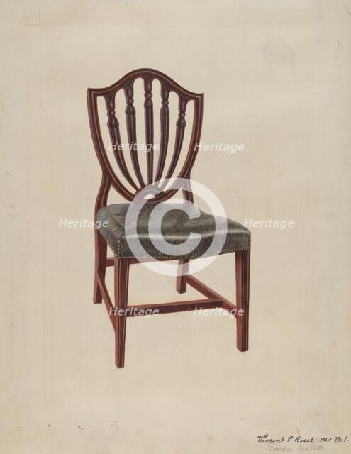 Hepplewhite Chair, c. 1936. Creator: Vincent P. Rosel.