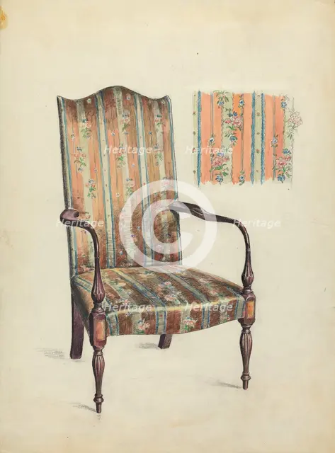 Hepplewhite Arm Chair, 1936. Creator: Elizabeth Curtis.