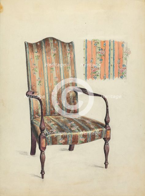 Hepplewhite Arm Chair, 1936. Creator: Elizabeth Curtis.