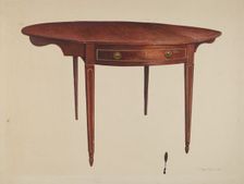 Hepplewhite Drop Leaf Table, c. 1942. Creator: Hugh Ryan