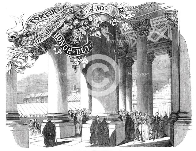 Her Majesty crossing the Great West Portico, 1844. Creator: Unknown.