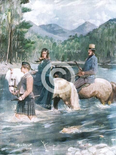 ...'Her Majesty and the Prince Consort fording the Garry, September 25, 1844', (1901).  Creator: Allan Stewart.