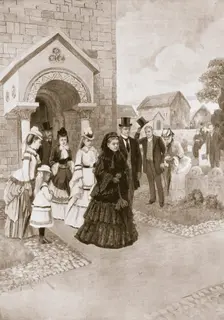 Her Majesty at Whippingham Church 1901. Creator: A Forestier