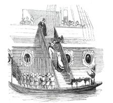 Her Majesty going on board the Royal George, 1842. Creator: Unknown