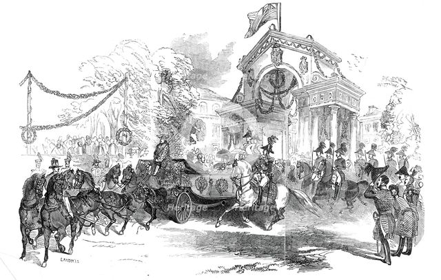 Her Majesty entering Gotha, 1845. Creator: Ebenezer Landells.
