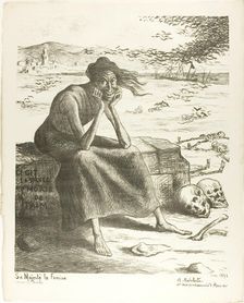 Her Majesty Famine, Queen of Sicily, 1898, published May 22, 1898. Creator: Maximilien Luce