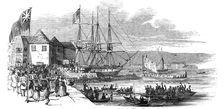 Her Majesty landing at Cowes, Isle of Wight, 1844. Creator: Unknown