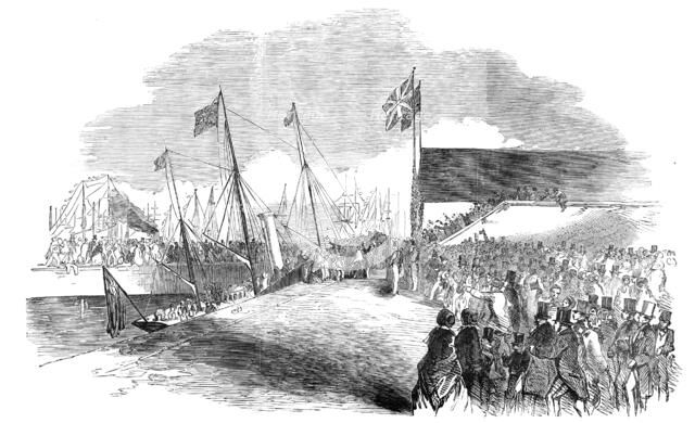 Her Majesty landing at Grimsby, 1854. Creator: Unknown.